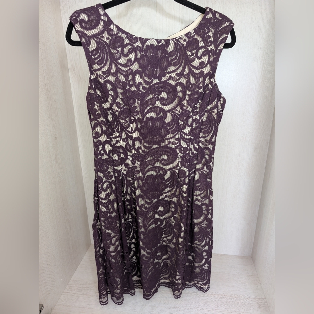 Elegant Purple Lace Dress